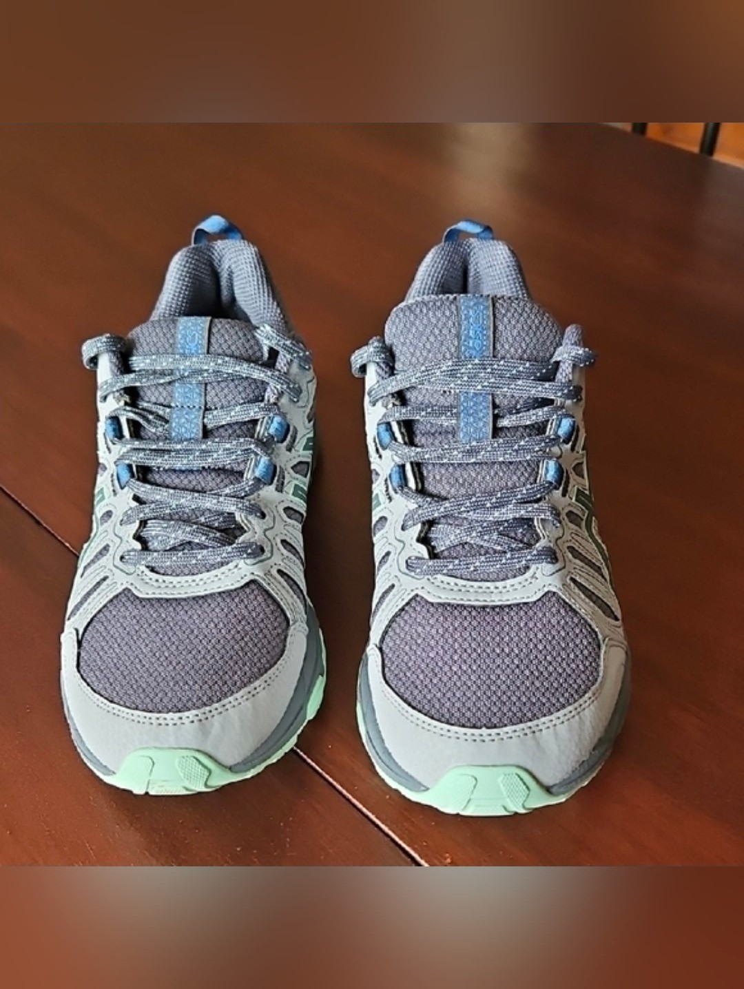 Asics Gel Venture 7 Gray W Blue & Green Piping Womens Athletic Shoes Sz 7.5